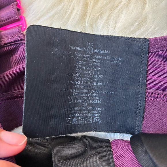 lululemon athletica Purple Striped Sports Bra - Picture 6 of 6